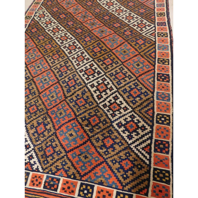 1980s A Polychrome Kilim Flatweave Rug. 4'6"x 6'4" For Sale - Image 9 of 12