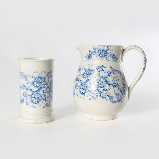 19th Century Victorian Blue and White Chamber Set - Set of 5 For Sale - Image 16 of 18