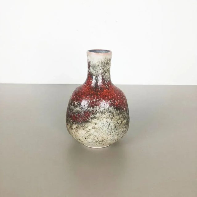 Pottery ceramic vase Producer: Karlsruher Majolika, Germany Decade: 1950s Original vintage 1950s pottery ceramic vase in...