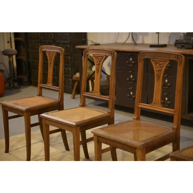 Art Nouveau Oak Chairs, 1910s, Set of 4 For Sale - Image 3 of 10