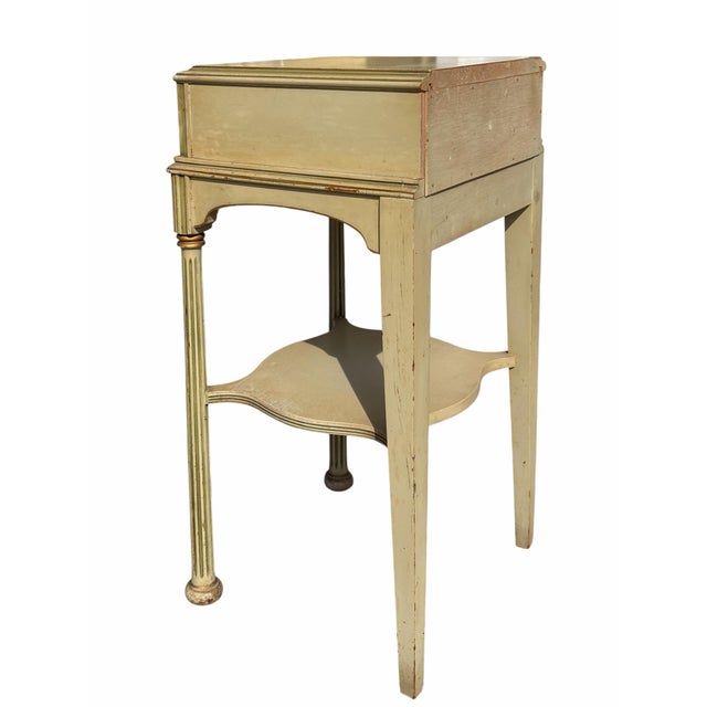 Art Deco French Painted Nightstand Side Table For Sale - Image 4 of 5