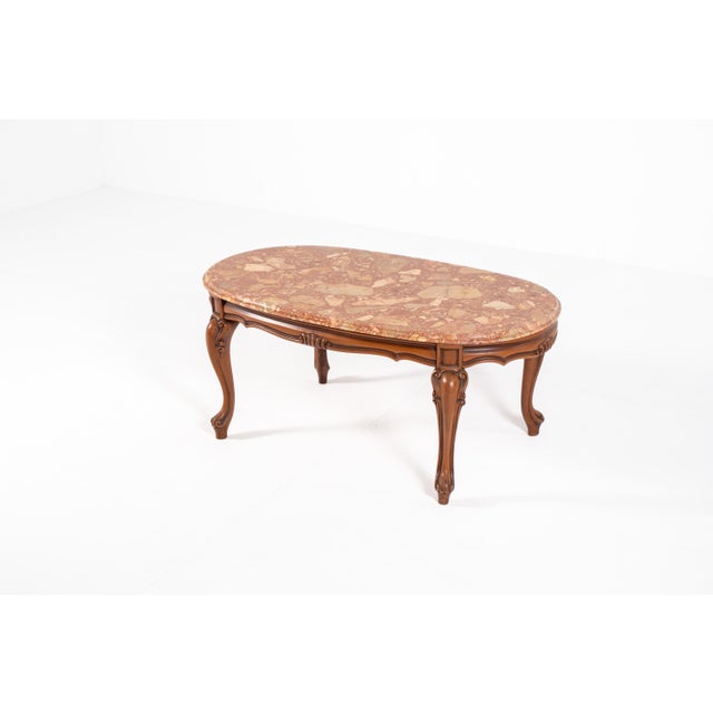 Vintage Louis XV Style Coffee Table with Marble Top For Sale - Image 16 of 16