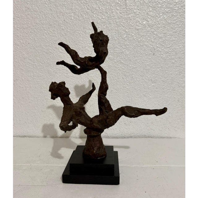 Chaim Gross, Chaim Gross Mid Century Mod Bronze Sculpture Balancing WPA Artist Mom and Child, 1969 For Sale - Image 11 of 17