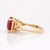 Metal 8cts Statement Madagascar Ruby Ring: Solid 14k Yellow Gold, Round 11mm For Sale - Image 7 of 7