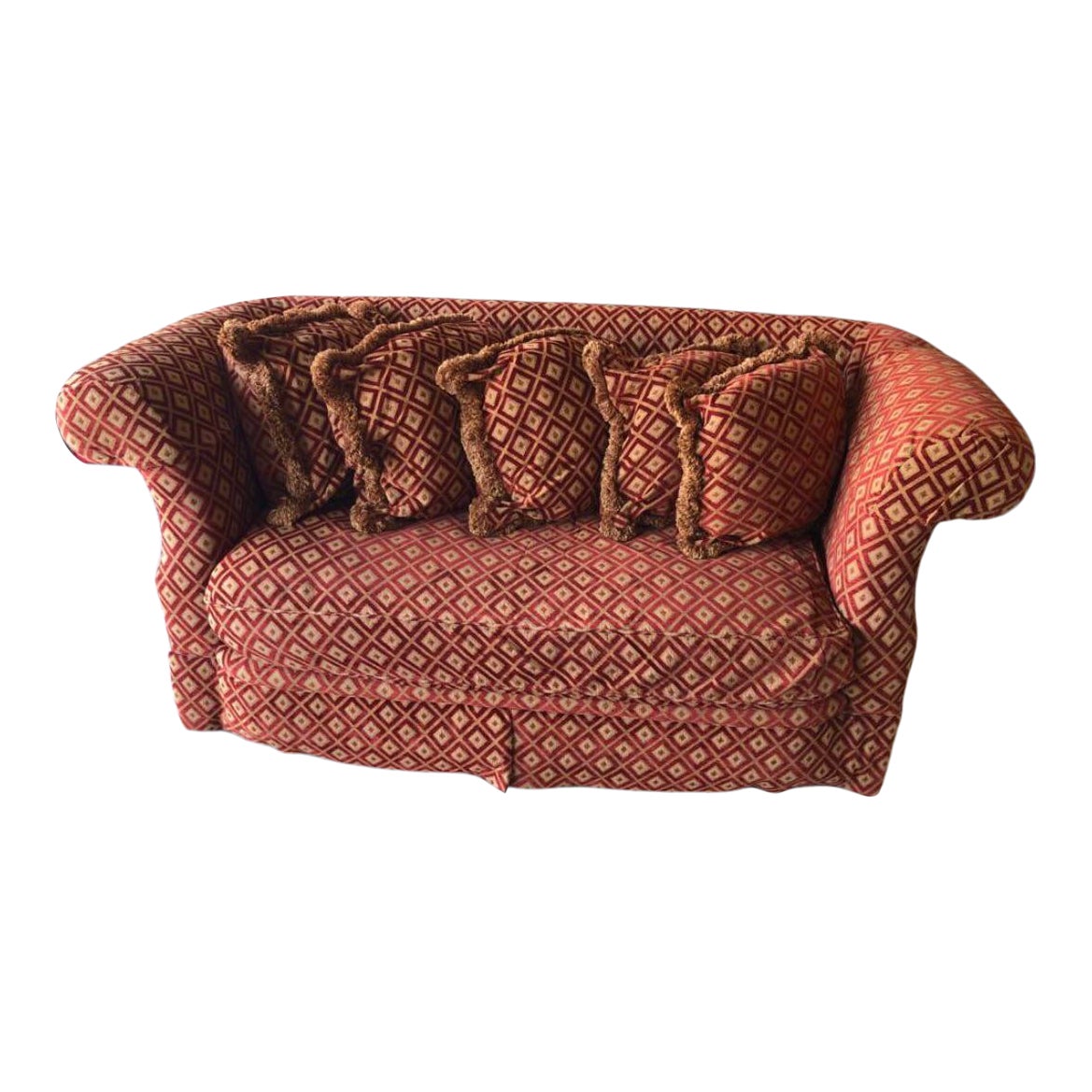 Sherrill Furniture Red Cushion Sofa with Pillows Chairish