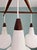 Wood Scandinavian Chandelier in Teak and White Opaline Glass, 1960s For Sale - Image 7 of 18