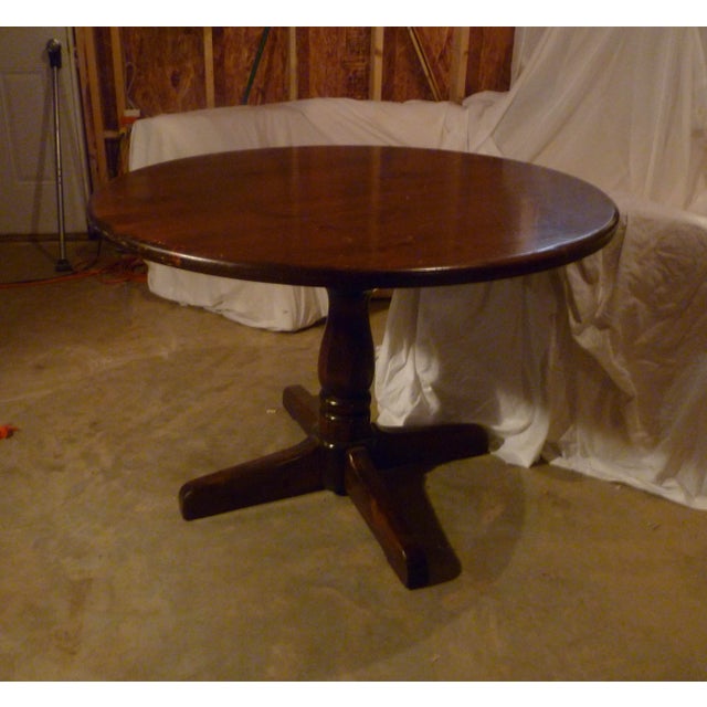 Vintage Ethan Allen Tommy Bahama Style Dining Round Pedestal Captains Pub Table Game For Sale - Image 10 of 11