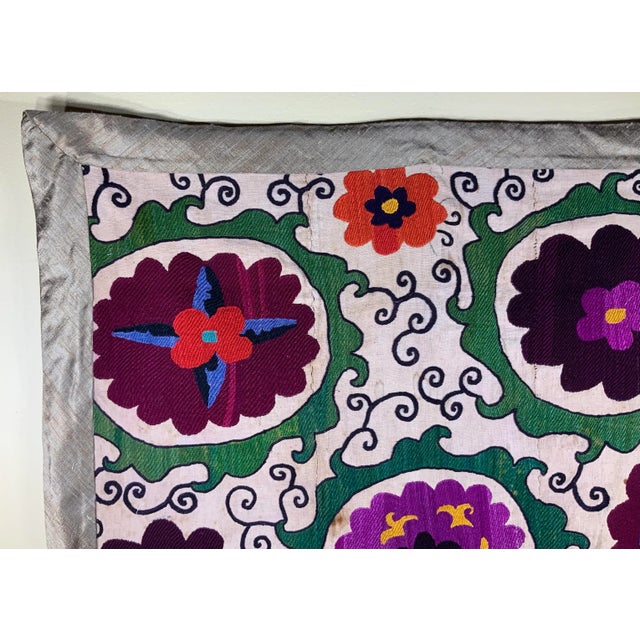 Purple Antique Suzani Panel Wall Hanging For Sale - Image 8 of 12