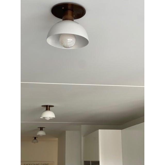 Kitchen Spotlights with White Shades and Brass Fittings, Set of 2 For Sale - Image 6 of 10