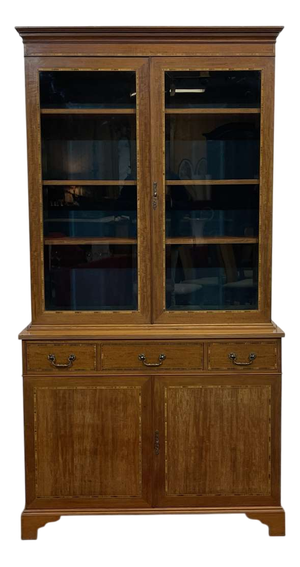 English Mahogany 2-Piece Bookcase, 1950s