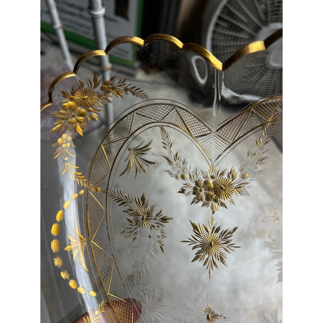 1970s 24kt Gold Heart Shaped Glass Platter For Sale - Image 4 of 6
