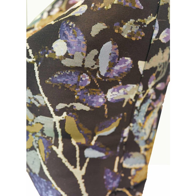 Traditional Botanical Brocade Pillows in Deep Plum - A Pair For Sale - Image 3 of 6