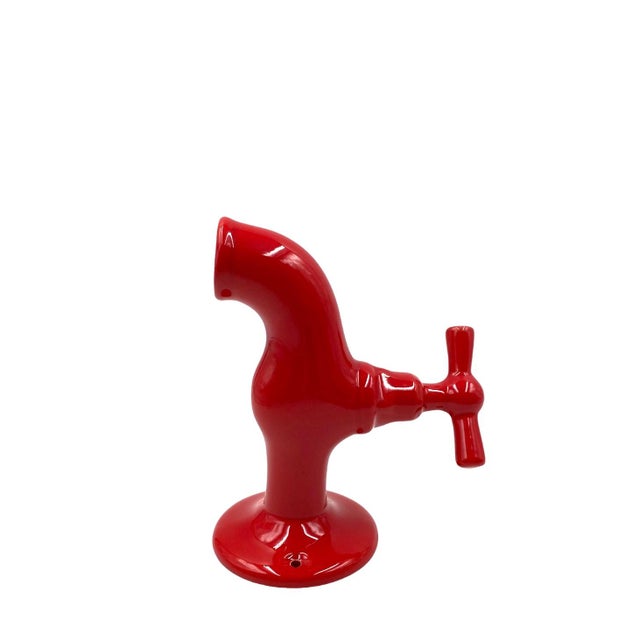 Red Tap Shaped Ceramic Sculpture by JC Peiré, France, 1970s For Sale - Image 9 of 18