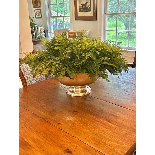 English Vintage Gorham Newport Silverplate Punch Bowl, 18” Diameter Footed Centerpiece With Grape & Shell Rim For Sale - Image 3 of 12