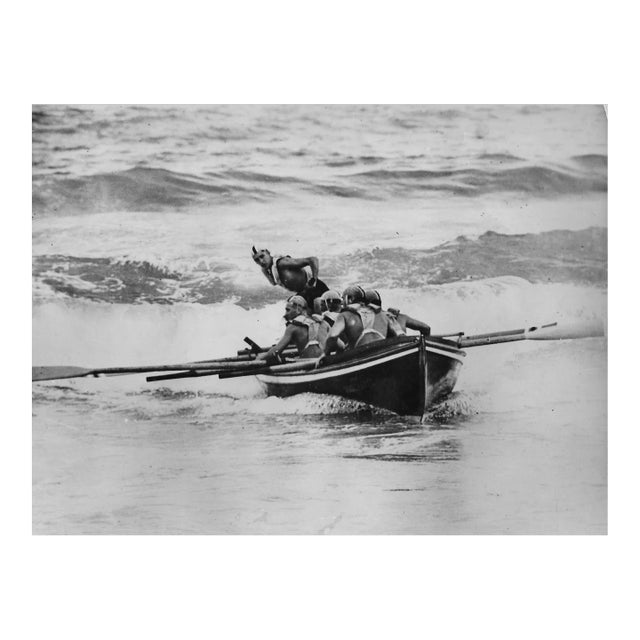 1980s Australian Surf Boat Racing Black and White Photograph Chairish
