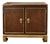 1970s Baker Hollywood Regency Asian Modern Faux Leather & Brass Cabinet For Sale