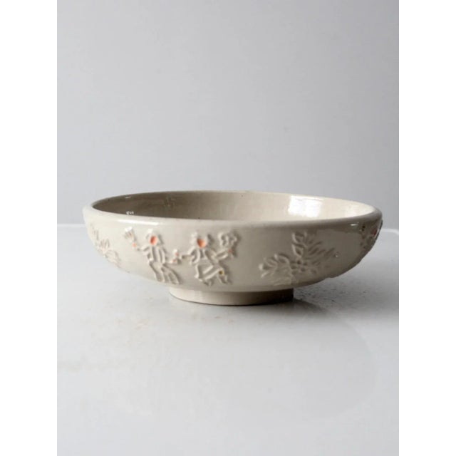 Vintage Red Wing Pottery "Incised Peasant" Bowl For Sale - Image 4 of 10