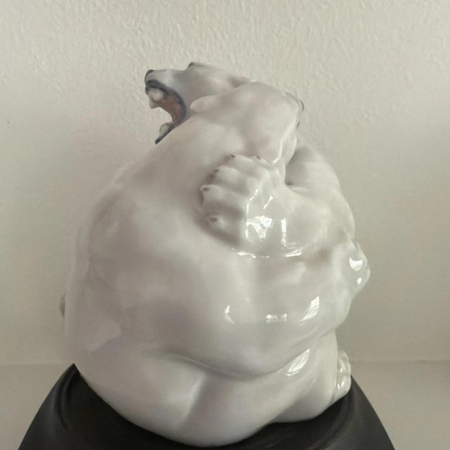 Royal Copenhagen 1970s Royal Copenhagen Fighting Polar Bears Figurine Number 2317 Denmark - With Stand For Sale - Image 4 of 6