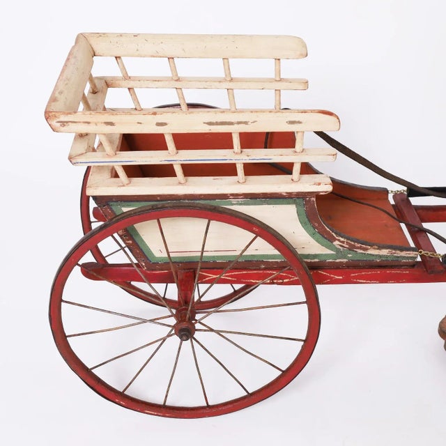 Large Vintage Toy Horse and Cart For Sale - Image 9 of 12