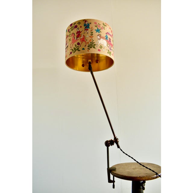 Bauhaus 1920s Industrial Lamp With Cloth Shade From Chimera Watts For Sale - Image 3 of 11