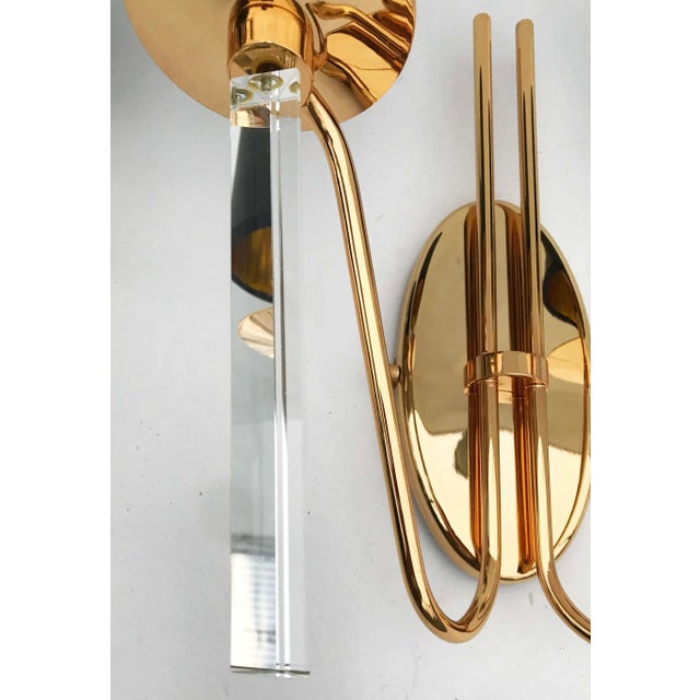 Superb pair of 2 lights Stilkronen sconces. Vintage but never used, in the box since 1970. Gold plated and real crystal....