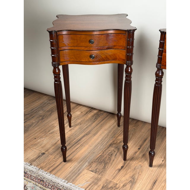 Pair of American Classical Revival Mahogany Two-Drawer Work Tables, Circa 1880–1910 For Sale - Image 12 of 15
