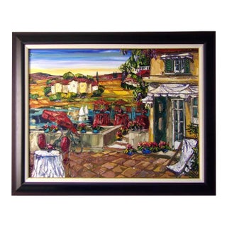 Maya Eventov Untitled Oil Canvas With Beautiful Custom Frame Me121506-20 For Sale