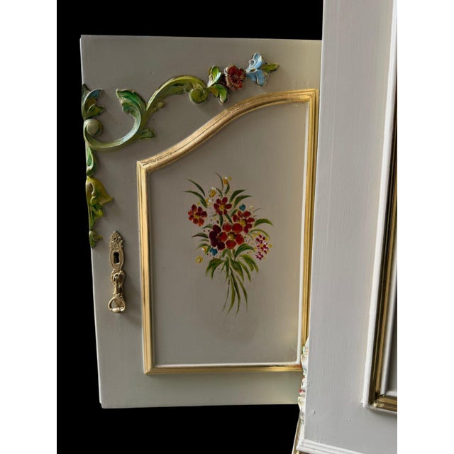 Antique Venetian Style Hand-Painted Armoire For Sale - Image 4 of 12
