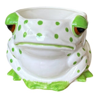 1960s Schmid Design Folio Polka-Dot Frog Planter, Jean Roger Style For Sale