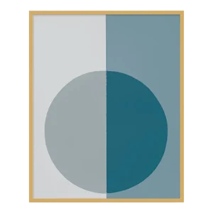 Modern Blue-Grey Forever by Stephanie Henderson in Gold Frame, Small Art Print
