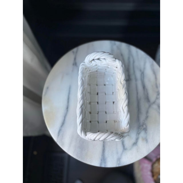 Late 20th Century Late 20th Century Signed Italian Ceramiche Woven Basket For Sale - Image 5 of 7