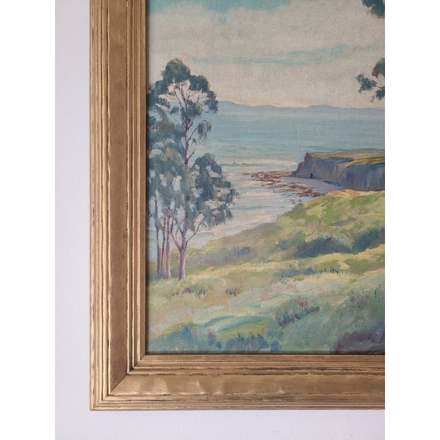 1930s Santa Barbara Oil Painting Early California Coastal Landscape For Sale - Image 13 of 16