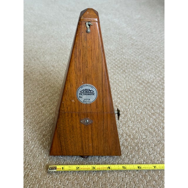 Vintage Mid-Century Czechoslovakian Prim Working Mechanical Metronome in Wood Circa 1960's For Sale - Image 11 of 12