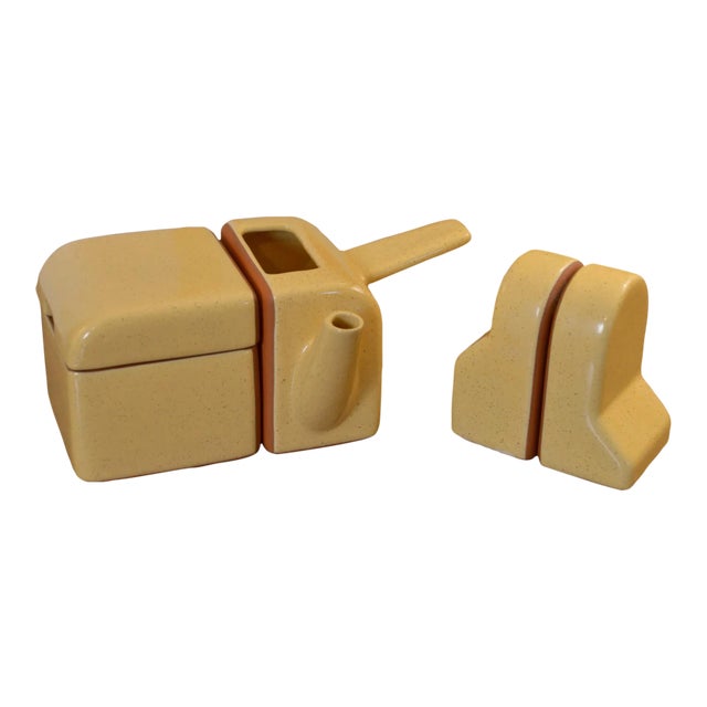 Early 21st Century Postmodern Handmade and Signed Cream and Sugar, Salt and Pepper Set 4 Pieces For Sale