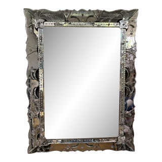 1940s Etched and Beveled Venetian Mirror For Sale