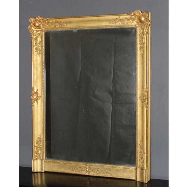 Antique Mirror in Gilded Stucco, 1800s For Sale - Image 12 of 14