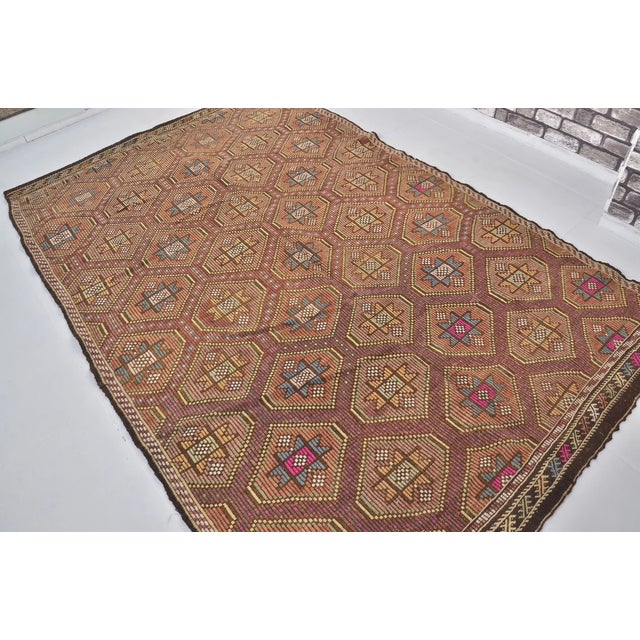 Handmade wool carpet in Turkish Anatolia , Vintage Oushak Rug,Turkish Vintage Anatolian Rug, Handmade wool Rug . One Of...