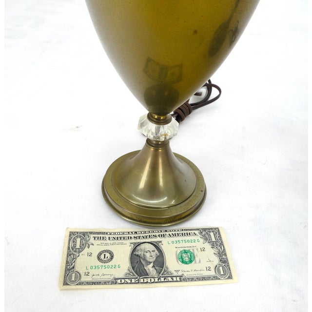 Pair of Urn Cup shape Brass Table Lamps c1940s For Sale - Image 6 of 10