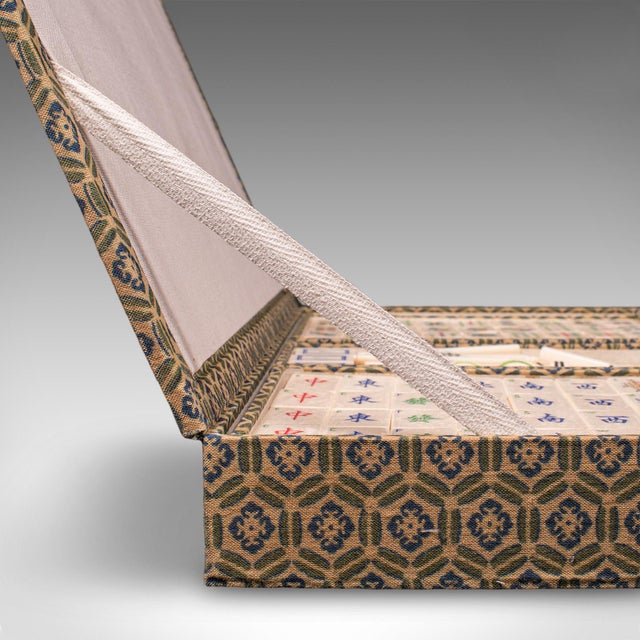 Vintage Mah Jong Game Case, Oriental, Gaming Box, Bamboo Pieces, Mid Century For Sale - Image 10 of 10