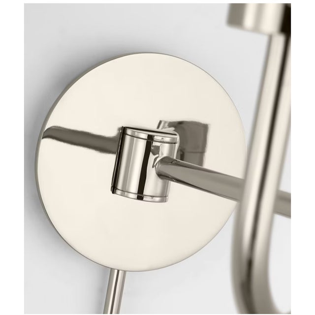 Signature Collection Go Lightly Series Swing Arm Wall Light Plug-In (not hardwire) with Cord Cover. Polished Nickel with...