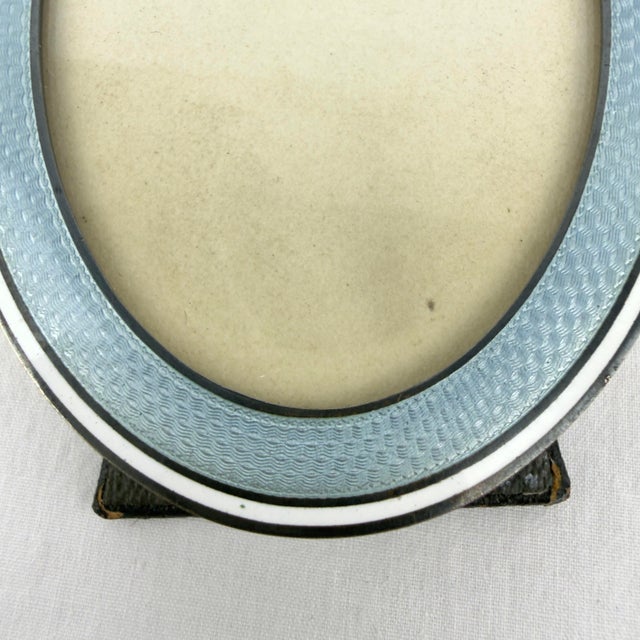 Traditional Antique Silver Guilloche Enamel Picture Frame - Makers Mark Jq For Sale - Image 3 of 10