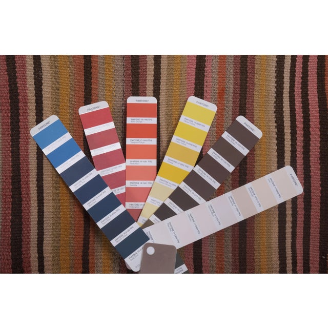 1960s Vintage Oversize Striped Turkish Kilim Rug 9'4'' X 9'10'' For Sale - Image 10 of 13