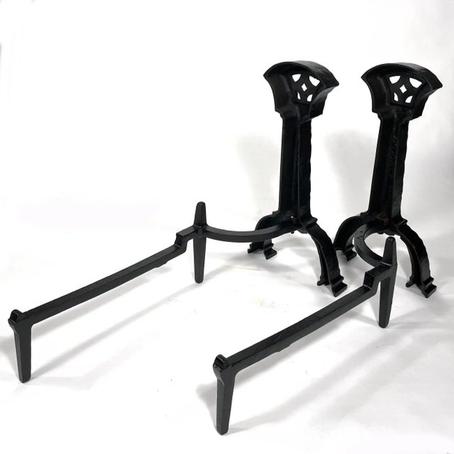 Arts & Crafts Hammered Andirons From Howes Foundry, Boston, Ma For Sale In Buffalo - Image 6 of 8