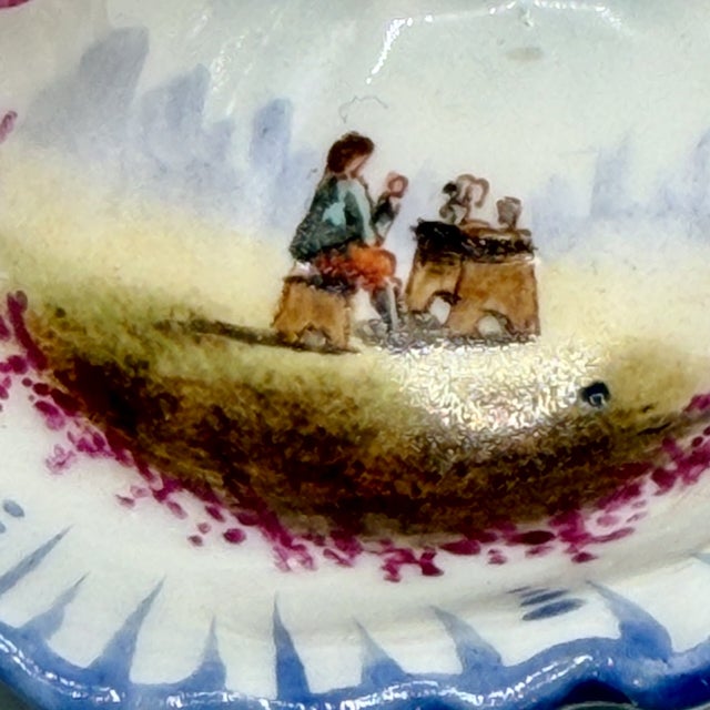 Rococo Antique French Porcelain Double Salt Cellar Dish by Charles Field Haviland for Gérard, Dufraisseix & Morel, 1890s For Sale - Image 3 of 17