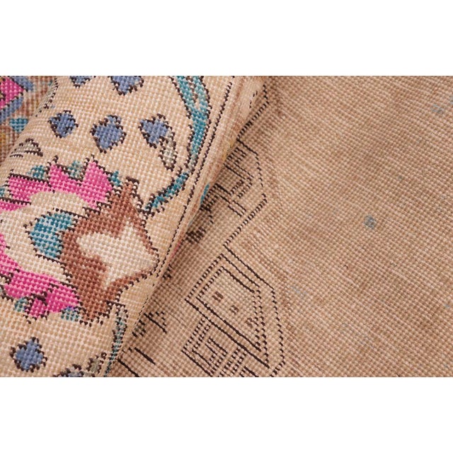 Beige Boho Chic Vintage 1990's Blue/Beige Wool Rug - 7'10'' X 10'11'' For Sale - Image 8 of 10