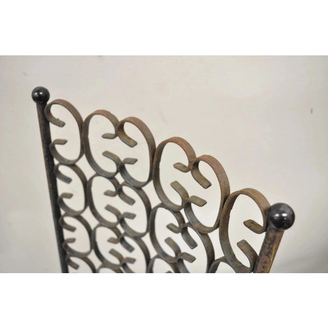 Vintage Mid Century Modern Salterini Umanoff Style Iron Scroll Side Chairs, Pair For Sale - Image 4 of 12
