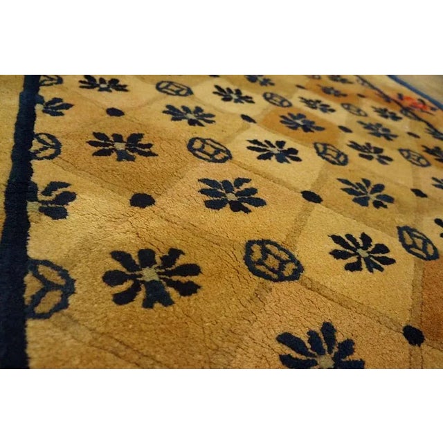 1900 - 1909 Antique Peking Chinese Allover Geometric Beige 1900s Rug For Sale - Image 5 of 12
