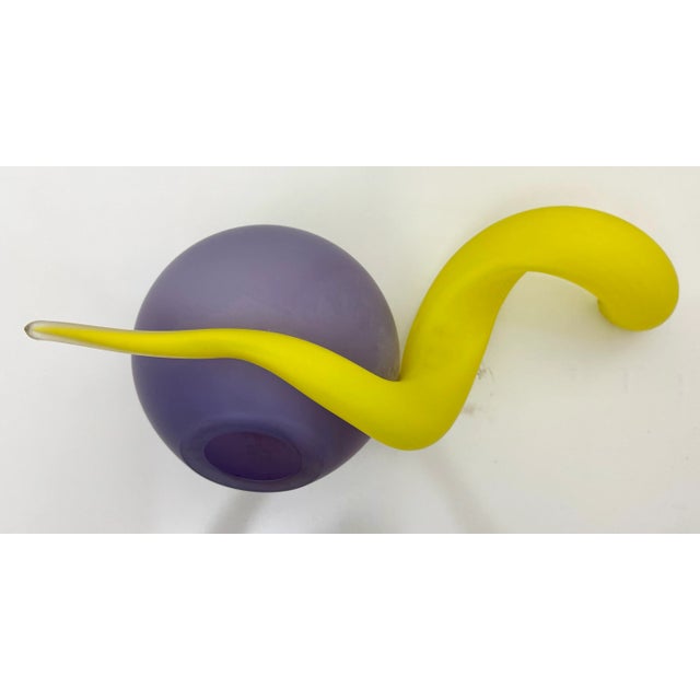 Abstract Purple/Yellow "Orb" by the Late Artist Drew Smith For Sale - Image 3 of 6