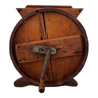 Early 20th Century Wooden Butter Churn – Primitive Farmhouse Object For Sale