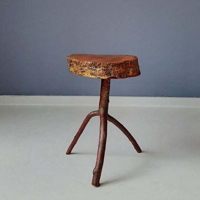 French Tripod Tree Trunk Stool or Side Table, 1970s For Sale - Image 4 of 5